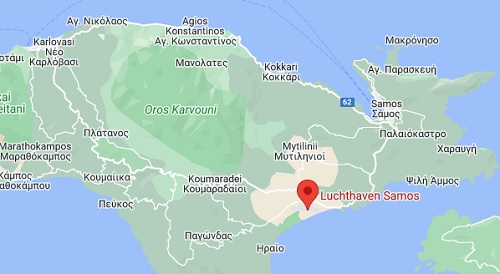 Samos Airport op de kaart